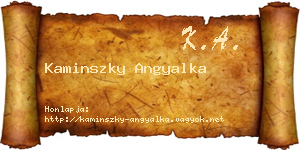 Kaminszky Angyalka névjegykártya